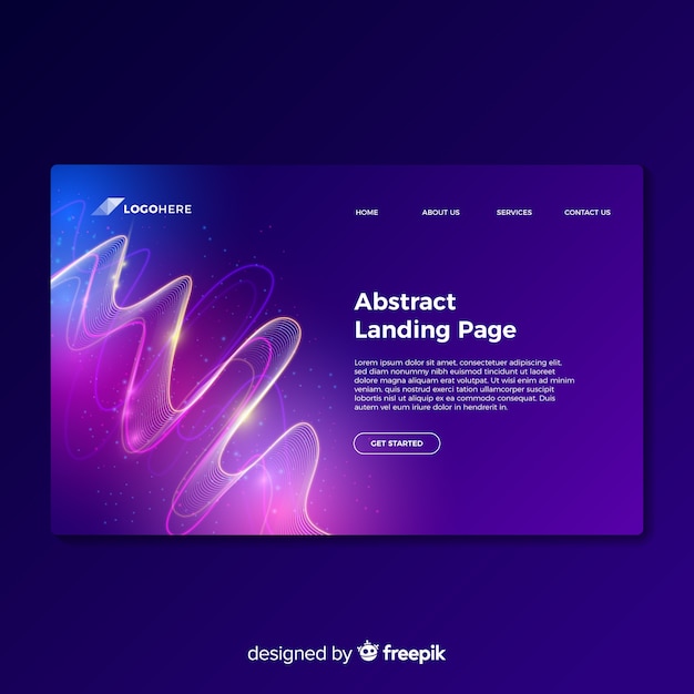 Free Vector abstract landing page