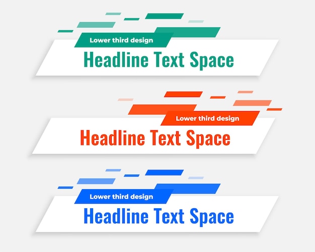 Free Vector abstract lower third business headline template in set