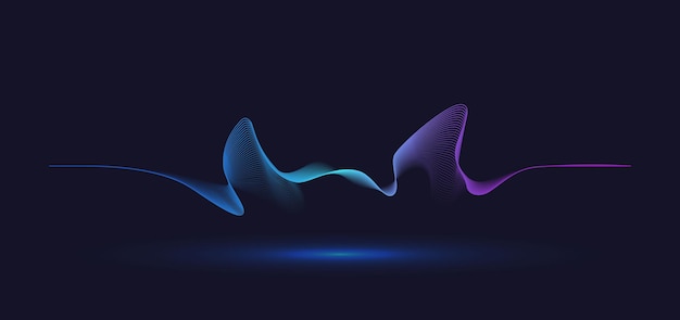 Free Vector abstract motion wave line. gradient line background vector design.