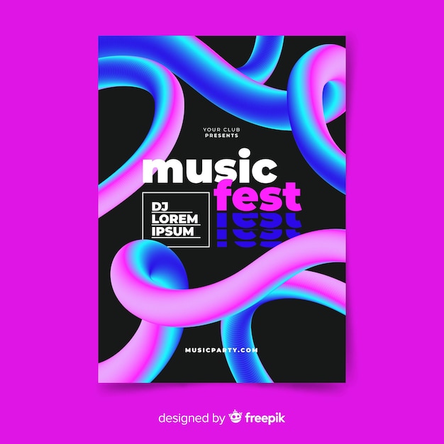 Free Vector abstract music poster template