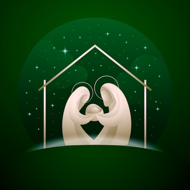 Free Vector abstract nativity scene illustration