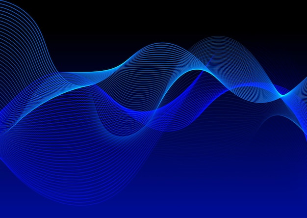 Free Vector abstract network communications background with flowing lines design