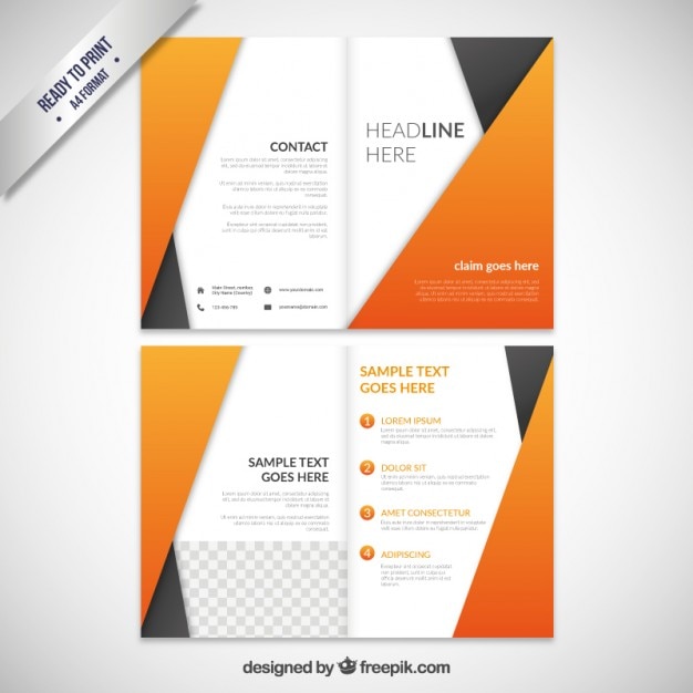 Free Vector abstract orange brochure