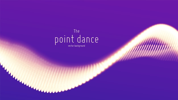 Free Vector abstract purple particle wave, points array, shallow depth of field. technology digital background