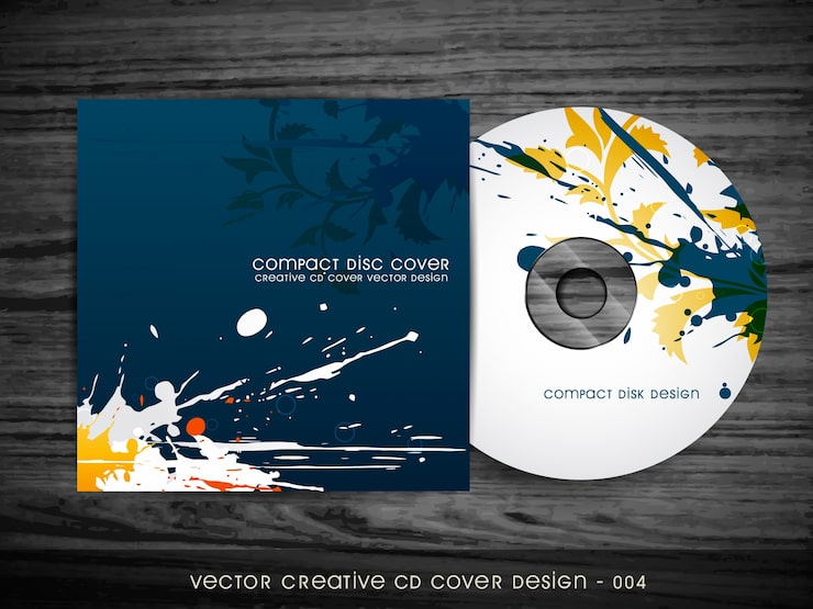 Free Vector abstract splash style cd cover design