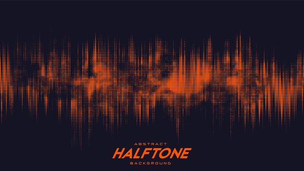 Free Vector abstract torn orange halftone sound wave. scrathed dotted texture element.