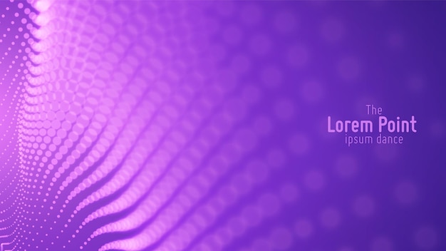 Free Vector abstract violet particle wave, points array, shallow depth of field. futuristic illustration. technology digital splash or explosion of data points. point dance waveform.
