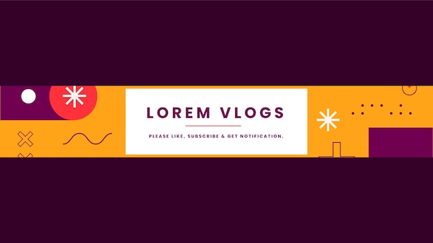 Free Vector abstract youtube banner template flat style