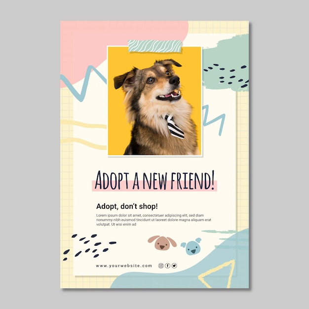 Free Vector adopt a new friend poster