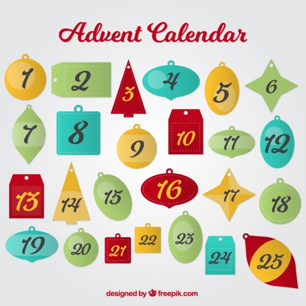 Free Vector advent calendar of ornaments
