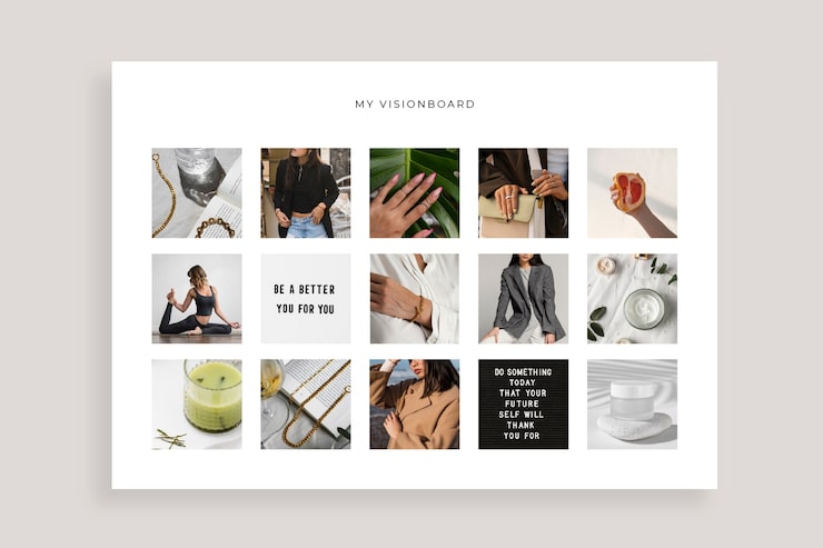 Free Vector aesthetic minimalist printable vision board