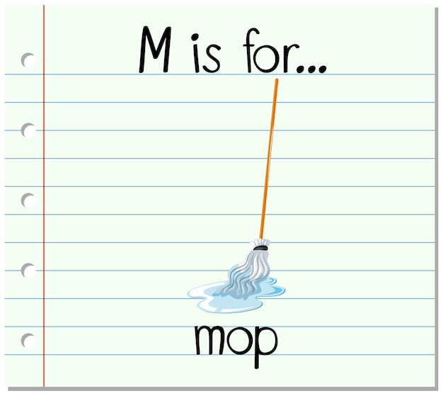 Free Vector alphabet  m is for mop