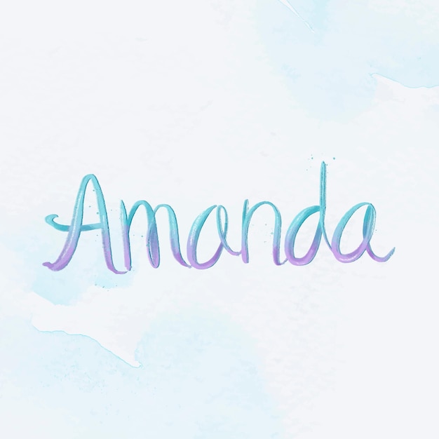 Free Vector amanda two tone vector name typography
