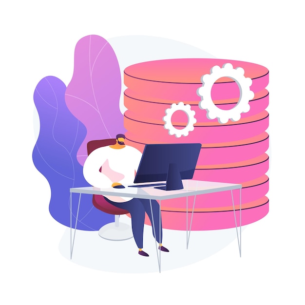 Free Vector analytics and data science. database analysis, statistical report, information processing automation. datacenter expert making report. vector isolated concept metaphor illustration