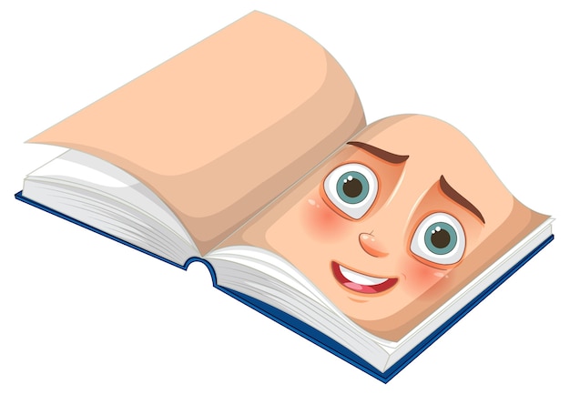 Free Vector animated book with human face