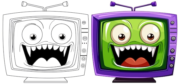 Free Vector animated televisions with expressive faces