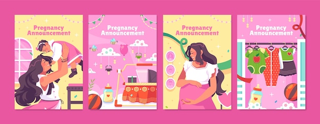 Free Vector announcement card set template