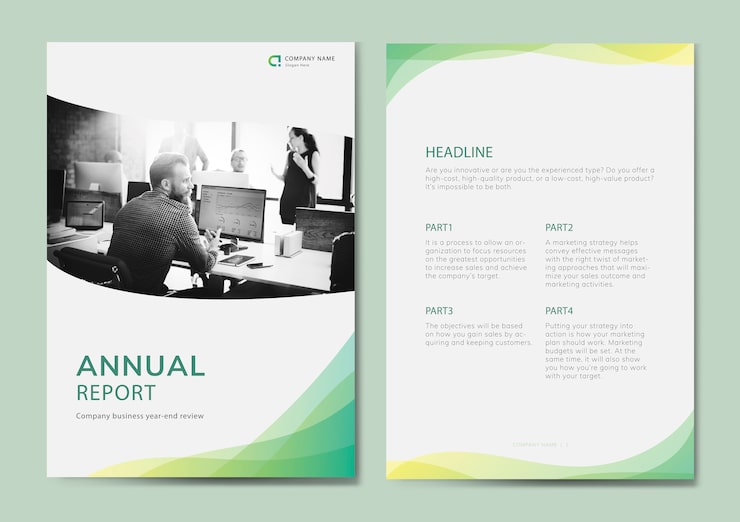 Free Vector annual report 