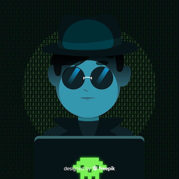 Free Vector anonymous hacker concept with flat design