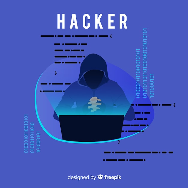 Free Vector anonymous hacker concept with flat design