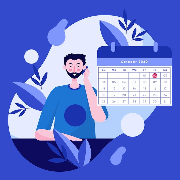 Free Vector appointment booking concept with calendar