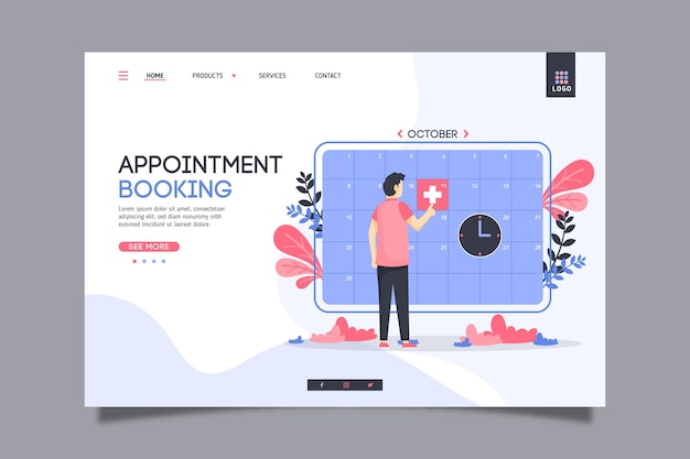 Free Vector appointment booking landing page