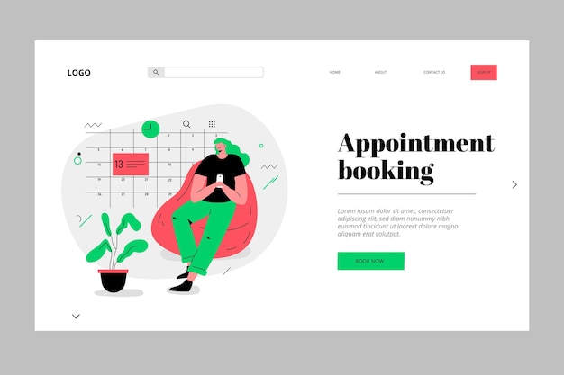 Free Vector appointment booking landing page