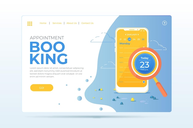 Free Vector appointment booking landing page