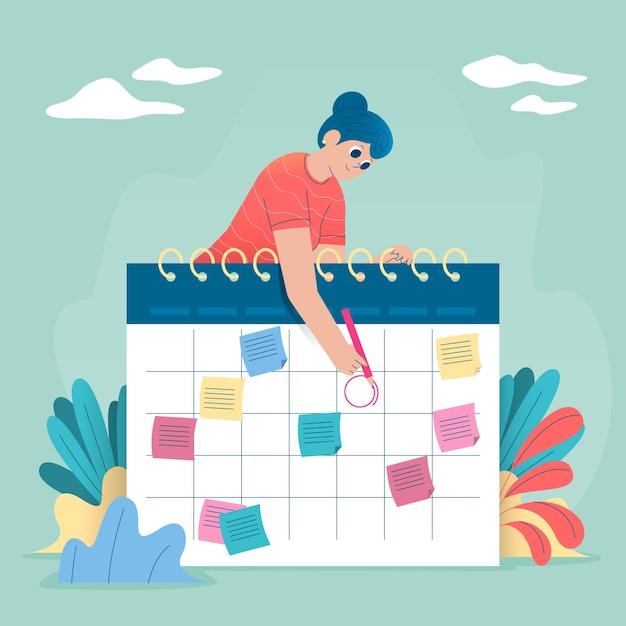 Free Vector appointment booking with calendar