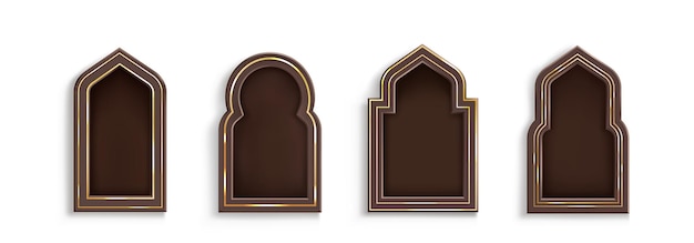 Free Vector arab frame in form of traditional shape window