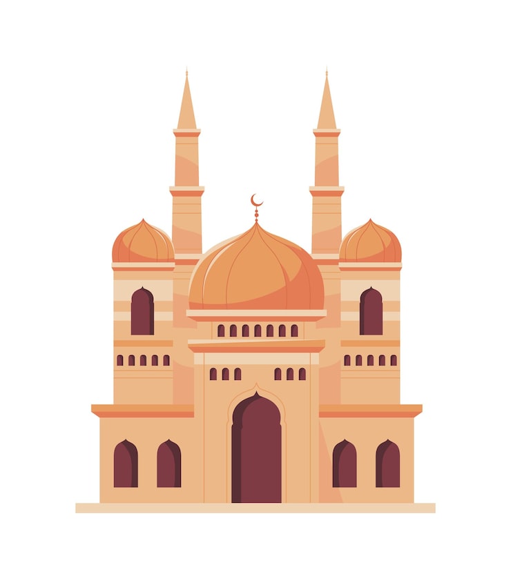 Free Vector arabic mosque temple icon white background