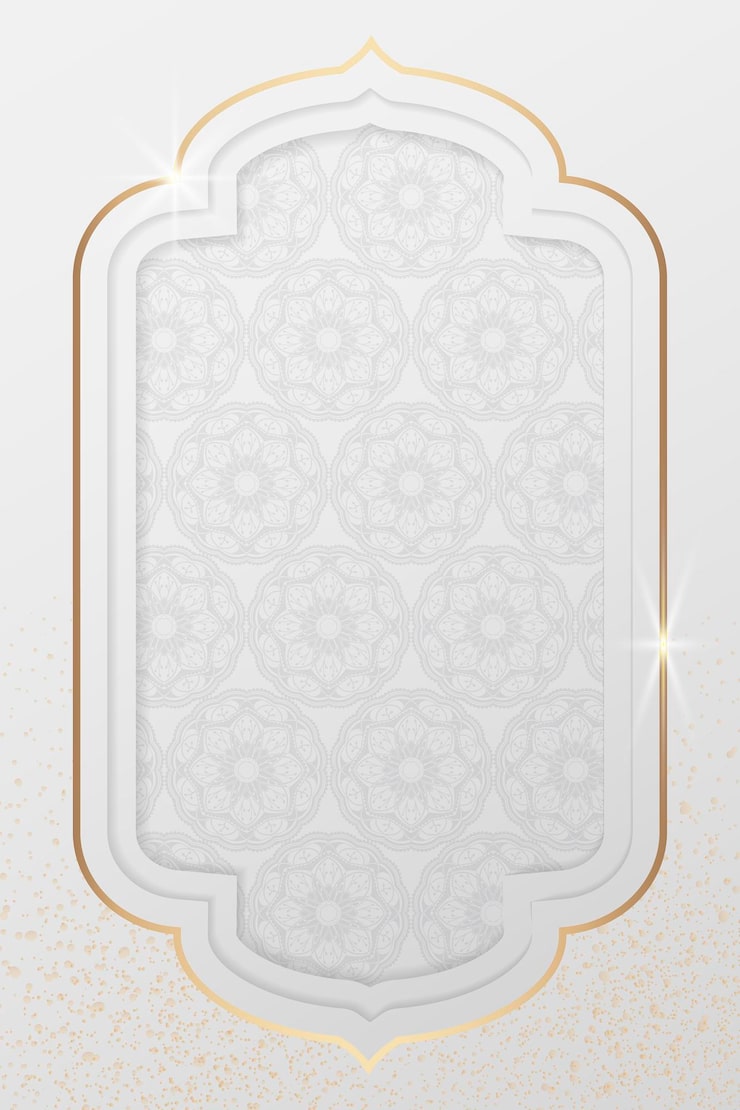 Free Vector arabic pattern in a shiny gold frame