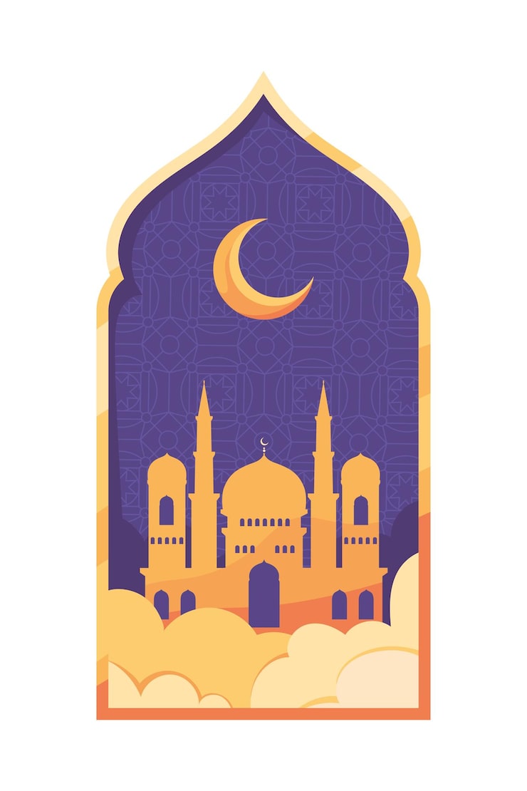 Free Vector arabic window mosque icon white background