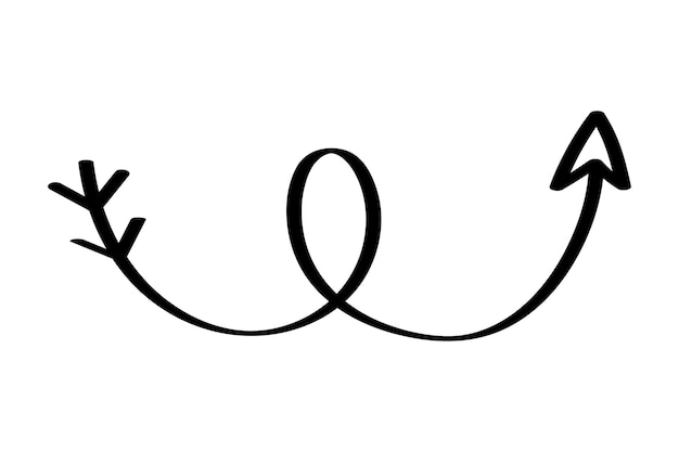 Free Vector arrow hand drawn curly shape
