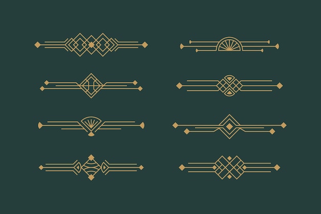 Free Vector art deco ornament collection