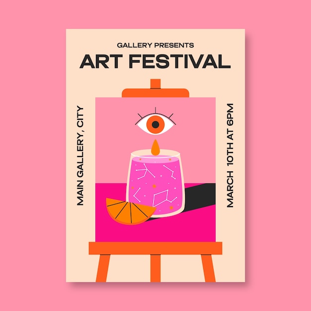 Free Vector art poster template design