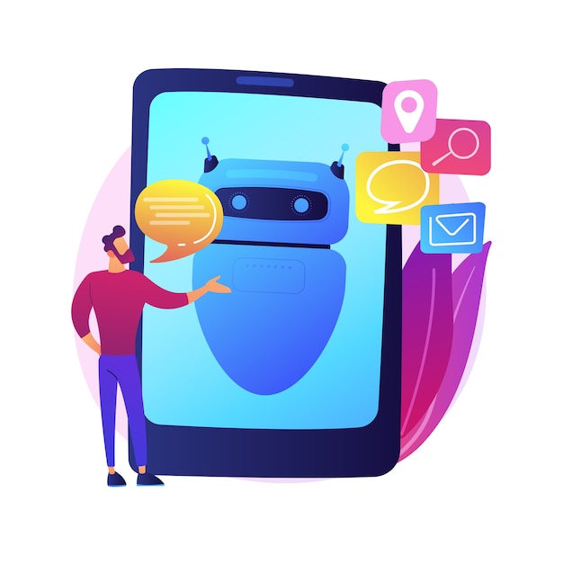 Free Vector artificial neural network training. algorithm processing. speech recognition, identity verification, information handling. humanoid cyborg.  isolated concept metaphor illustration.