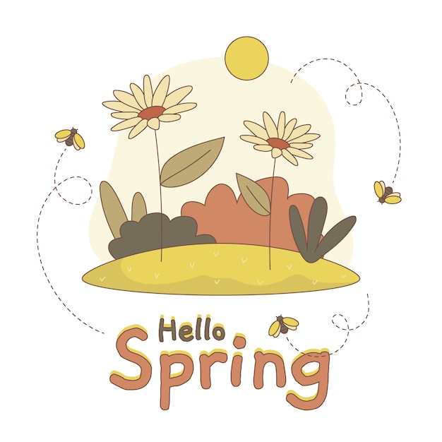 Free Vector artistic hello spring concept