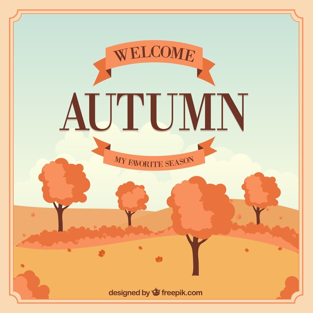 Free Vector autumn background with park
