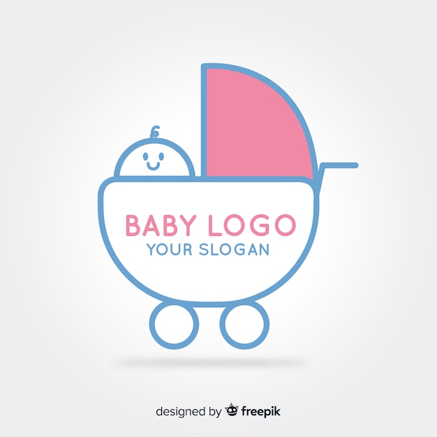 Free Vector baby stroller logo