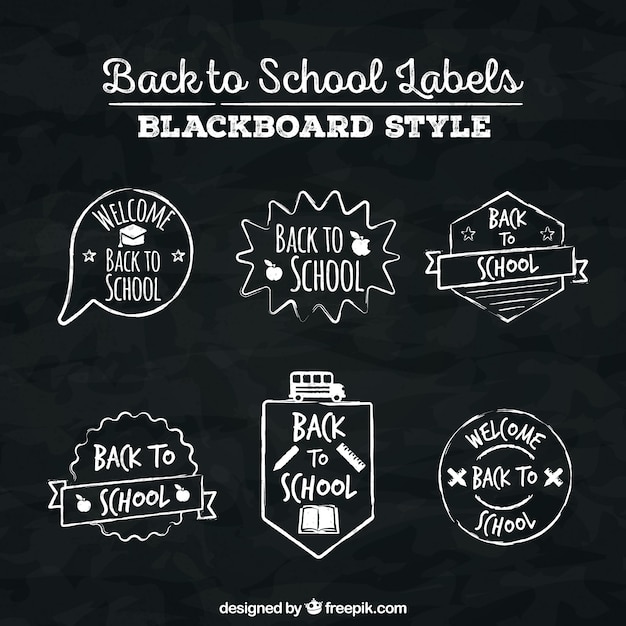 Free Vector back to school labels collection with elements