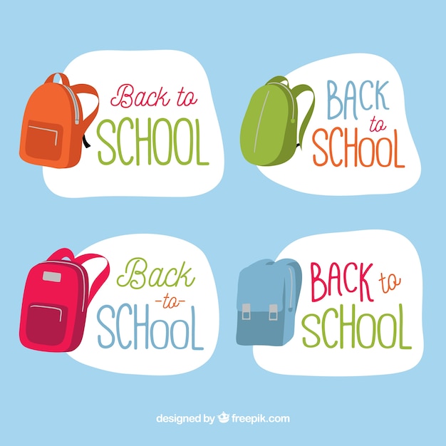 Free Vector back to school labels collection with elements
