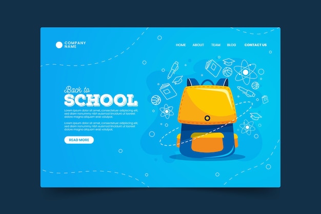 Free Vector back to school landing page concept