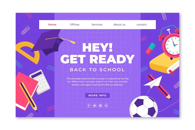 Free Vector back to school landing page template