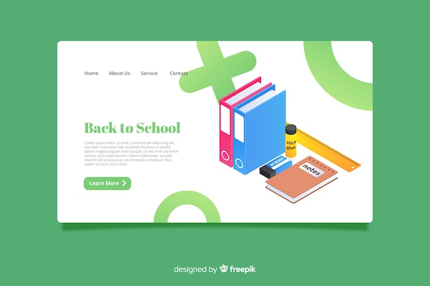 Free Vector back to school landing page template