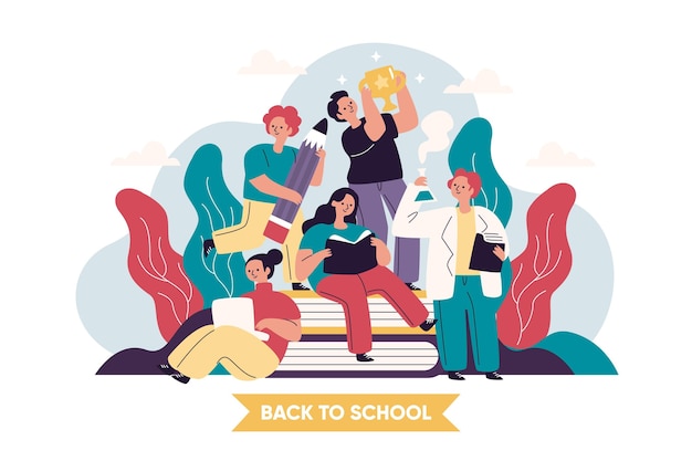 Free Vector back to school landing page
