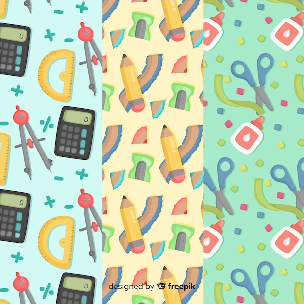 Free Vector back to school pattern collection