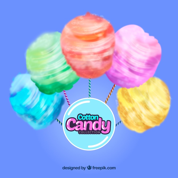 Free Vector background of colorful cotton candy