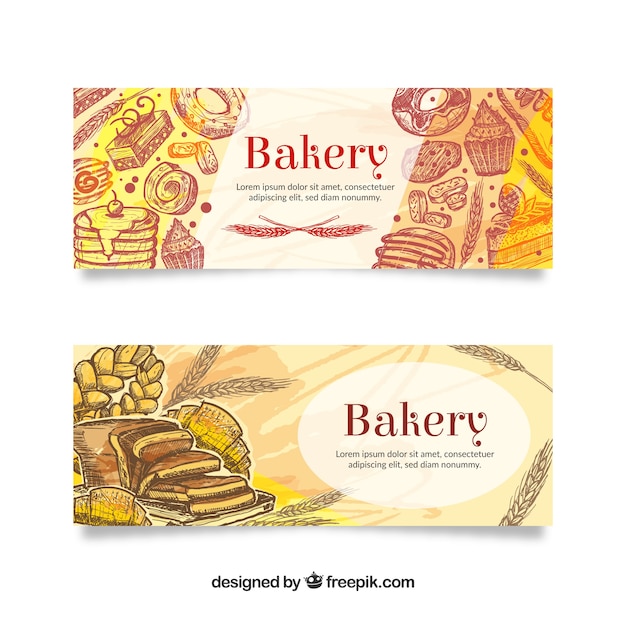 Free Vector bakery banners in realistic style
