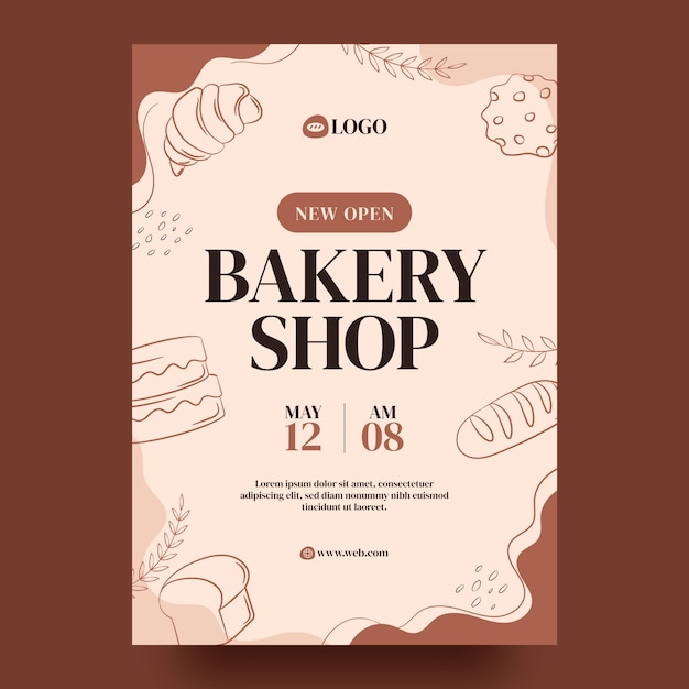 Free Vector bakery template design